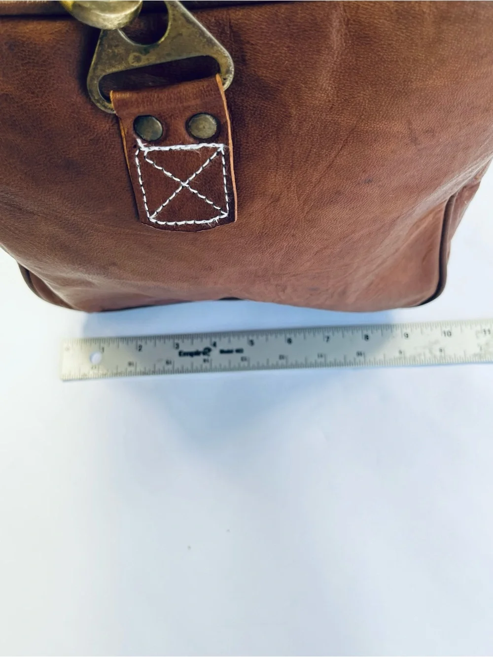 Classic Genuine Brown Leather Traveler Weekender Duffel Bag (Hand Made)